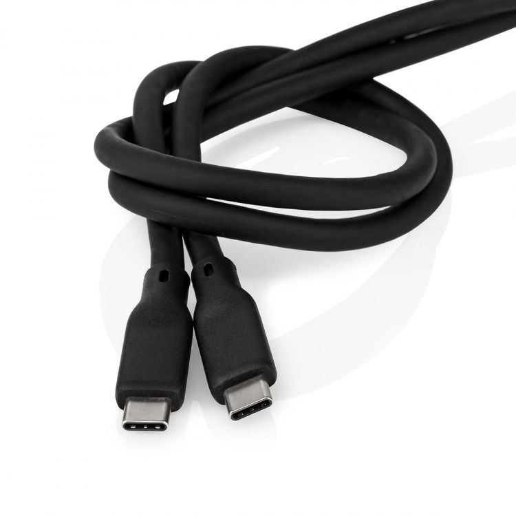 Nedis USB Cable | USB 3.2 Gen 2 | USB-C™ Male | USB-C™ Male | 240 W | 8K@30Hz | 20 Gbps | Nickel Plated | 1.00 m | Round | Silicone | Black | Box Nedis USB Cable | USB 3.2 Gen 2 | USB-C™ Male | USB-C™ Male | 240 W | 8K@30Hz | 20 Gbps | Nickel Plated | 1.00 m | Round | Silicone | Black | Box