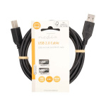 Nedis USB Cable | USB 2.0 | USB-A Male | USB-B Male | 10 W | 480 Mbps | Nickel Plated | 2.00 m | Round | PVC | Black | Label Nedis USB Cable | USB 2.0 | USB-A Male | USB-B Male | 10 W | 480 Mbps | Nickel Plated | 2.00 m | Round | PVC | Black | Label