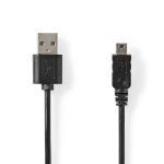 Nedis USB Cable | USB 2.0 | USB-A Male | Mini 5-Pin Male | 480 Mbps | Nickel Plated | 2.00 m | Round | PVC | Black | Label Nedis USB Cable | USB 2.0 | USB-A Male | Mini 5-Pin Male | 480 Mbps | Nickel Plated | 2.00 m | Round | PVC | Black | Label
