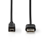 Nedis USB Cable | USB 2.0 | USB-A Male | Mini 5-Pin Male | 480 Mbps | Nickel Plated | 2.00 m | Round | PVC | Black | Label Nedis USB Cable | USB 2.0 | USB-A Male | Mini 5-Pin Male | 480 Mbps | Nickel Plated | 2.00 m | Round | PVC | Black | Label