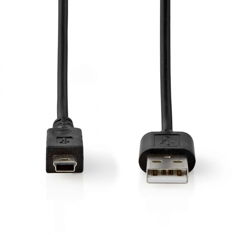 Nedis USB Cable | USB 2.0 | USB-A Male | Mini 5-Pin Male | 480 Mbps | Nickel Plated | 2.00 m | Round | PVC | Black | Label Nedis USB Cable | USB 2.0 | USB-A Male | Mini 5-Pin Male | 480 Mbps | Nickel Plated | 2.00 m | Round | PVC | Black | Label