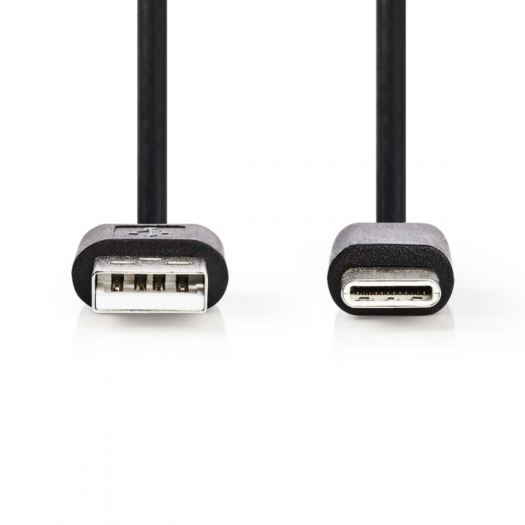 Nedis USB Cable | USB 2.0 | USB-A Male | USB-C™ Male | 5 W | 480 Mbps | Nickel Plated | 1.00 m | Round | PVC | Black | Label Nedis USB Cable | USB 2.0 | USB-A Male | USB-C™ Male | 5 W | 480 Mbps | Nickel Plated | 1.00 m | Round | PVC | Black | Label