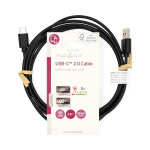 Nedis USB Cable | USB 2.0 | USB-A Male | USB-C™ Male | 5 W | 480 Mbps | Nickel Plated | 2.00 m | Round | PVC | Black | Label
