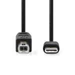 Nedis USB Cable | USB 2.0 | USB-C™ Male | USB-B Male | 480 Mbps | Nickel Plated | 1.00 m | Round | PVC | Black | Label Nedis USB Cable | USB 2.0 | USB-C™ Male | USB-B Male | 480 Mbps | Nickel Plated | 1.00 m | Round | PVC | Black | Label