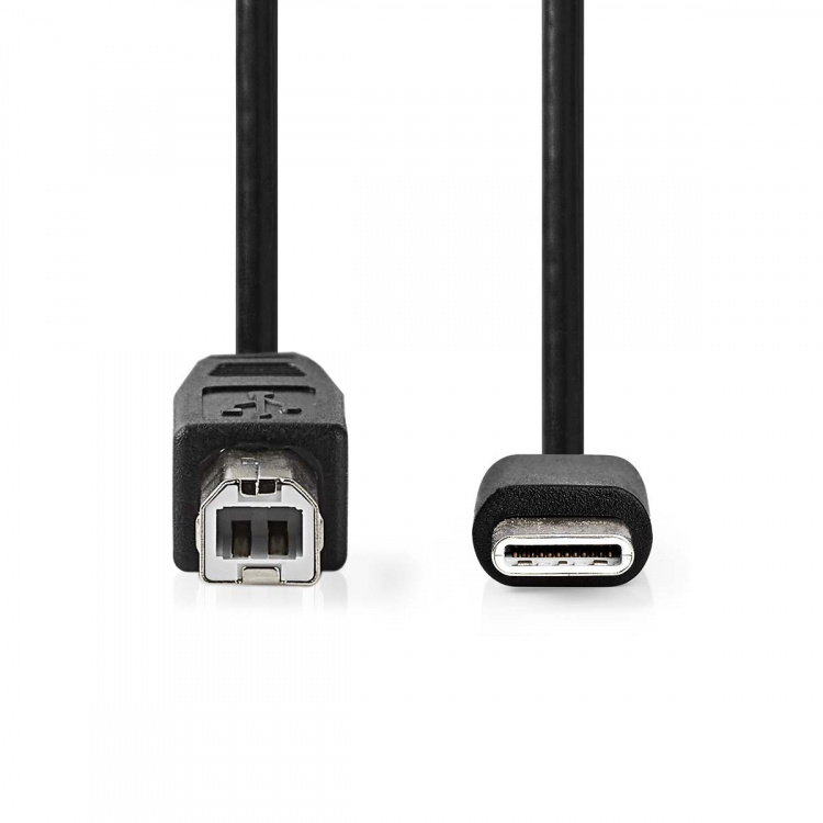Nedis USB Cable | USB 2.0 | USB-C™ Male | USB-B Male | 480 Mbps | Nickel Plated | 1.00 m | Round | PVC | Black | Label Nedis USB Cable | USB 2.0 | USB-C™ Male | USB-B Male | 480 Mbps | Nickel Plated | 1.00 m | Round | PVC | Black | Label