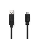 Nedis USB Cable | USB 2.0 | USB-A Male | USB Micro-B Male | 480 Mbps | Nickel Plated | 1.00 m | Flat | PVC | Black | Envelope Nedis USB Cable | USB 2.0 | USB-A Male | USB Micro-B Male | 480 Mbps | Nickel Plated | 1.00 m | Flat | PVC | Black | Envelope