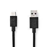 Nedis USB Cable | USB 3.2 Gen 1 | USB-A Male | USB-C™ Male | 60 W | 5 Gbps | Nickel Plated | 1.00 m | Round | PVC | Black | Box