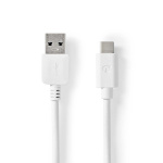 Nedis USB Cable | USB 3.2 Gen 1 | USB-A Male | USB-C™ Male | 60 W | 5 Gbps | Nickel Plated | 1.00 m | Round | PVC | White | Box Nedis USB Cable | USB 3.2 Gen 1 | USB-A Male | USB-C™ Male | 60 W | 5 Gbps | Nickel Plated | 1.00 m | Round | PVC | White | Box
