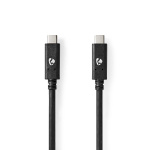 Nedis USB Cable | USB 3.2 Gen 2 | USB-C™ Male | USB-C™ Male | 100 W | 4K@60Hz | 10 Gbps | Nickel Plated | 1.00 m | Round | PVC | Black | Box Nedis USB Cable | USB 3.2 Gen 2 | USB-C™ Male | USB-C™ Male | 100 W | 4K@60Hz | 10 Gbps | Nickel Plated | 1.00 m | Round | PVC | Black | Box