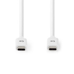 Nedis USB Cable | USB 3.2 Gen 2 | USB-C™ Male | USB-C™ Male | 100 W | 4K@60Hz | 10 Gbps | Nickel Plated | 1.00 m | Round | PVC | White | Box Nedis USB Cable | USB 3.2 Gen 2 | USB-C™ Male | USB-C™ Male | 100 W | 4K@60Hz | 10 Gbps | Nickel Plated | 1.00 m | Round | PVC | White | Box