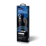 Nedis USB Cable | USB 2.0 | Apple Lightning 8-Pin | USB-C™ Male | 60 W | 480 Mbps | Nickel Plated | 1.00 m | Round | Braided / Nylon | Black / Blue | Cover Window Box