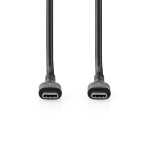 Nedis USB Cable | USB 2.0 | USB-C™ Male | USB-C™ Male | 240 W | 480 Mbps | Nickel Plated | 2.00 m | Round | PVC | Black | Label Nedis USB Cable | USB 2.0 | USB-C™ Male | USB-C™ Male | 240 W | 480 Mbps | Nickel Plated | 2.00 m | Round | PVC | Black | Label