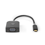 Nedis USB Adapter | USB 3.2 Gen 1 | USB-C™ Male | VGA Female | 0.20 m | Round | Gold Plated | PVC | Anthracite | Window Box with Euro Lock