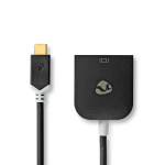 Nedis USB Adapter | USB 3.2 Gen 1 | USB-C™ Male | VGA Female | 0.20 m | Round | Gold Plated | PVC | Anthracite | Window Box with Euro Lock