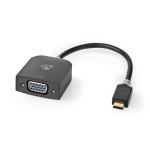 Nedis USB Adapter | USB 3.2 Gen 1 | USB-C™ Male | VGA Female | 0.20 m | Round | Gold Plated | PVC | Anthracite | Window Box with Euro Lock