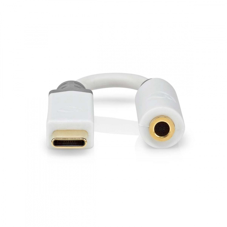 Nedis USB Adapter | USB 2.0 | USB-C™ Male | 3.5 mm Female | 0.10 m | Round | Gold Plated | PVC | White | Box Nedis USB Adapter | USB 2.0 | USB-C™ Male | 3.5 mm Female | 0.10 m | Round | Gold Plated | PVC | White | Box
