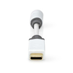 Nedis USB Adapter | USB 2.0 | USB-C™ Male | 3.5 mm Female | 0.10 m | Round | Gold Plated | PVC | White | Box Nedis USB Adapter | USB 2.0 | USB-C™ Male | 3.5 mm Female | 0.10 m | Round | Gold Plated | PVC | White | Box