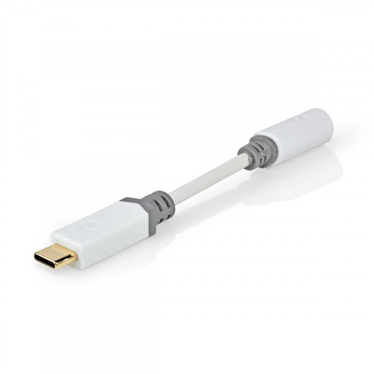 Nedis USB Adapter | USB 2.0 | USB-C™ Male | 3.5 mm Female | 0.10 m | Round | Gold Plated | PVC | White | Box Nedis USB Adapter | USB 2.0 | USB-C™ Male | 3.5 mm Female | 0.10 m | Round | Gold Plated | PVC | White | Box