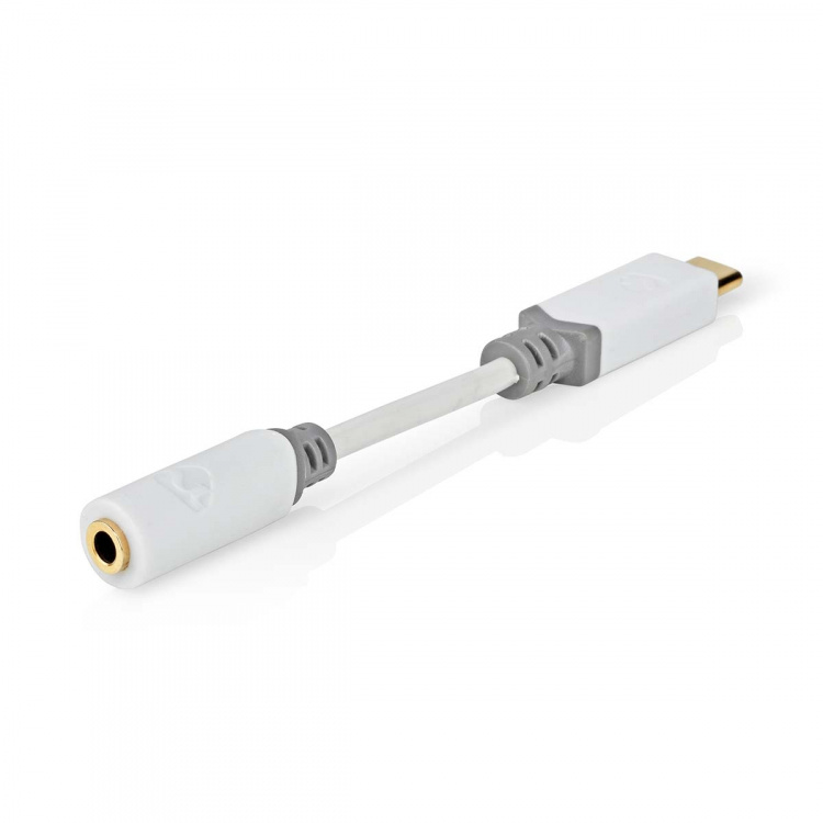 Nedis USB Adapter | USB 2.0 | USB-C™ Male | 3.5 mm Female | 0.10 m | Round | Gold Plated | PVC | White | Box Nedis USB Adapter | USB 2.0 | USB-C™ Male | 3.5 mm Female | 0.10 m | Round | Gold Plated | PVC | White | Box