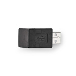 Nedis USB-A Adapter | USB 2.0 | USB-A Male | USB-A Female | 480 Mbps | Round | Nickel Plated | PVC | Black | Box