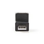 Nedis USB-A Adapter | USB 2.0 | USB-A Male | USB-A Female | 480 Mbps | Round | Nickel Plated | PVC | Black | Box