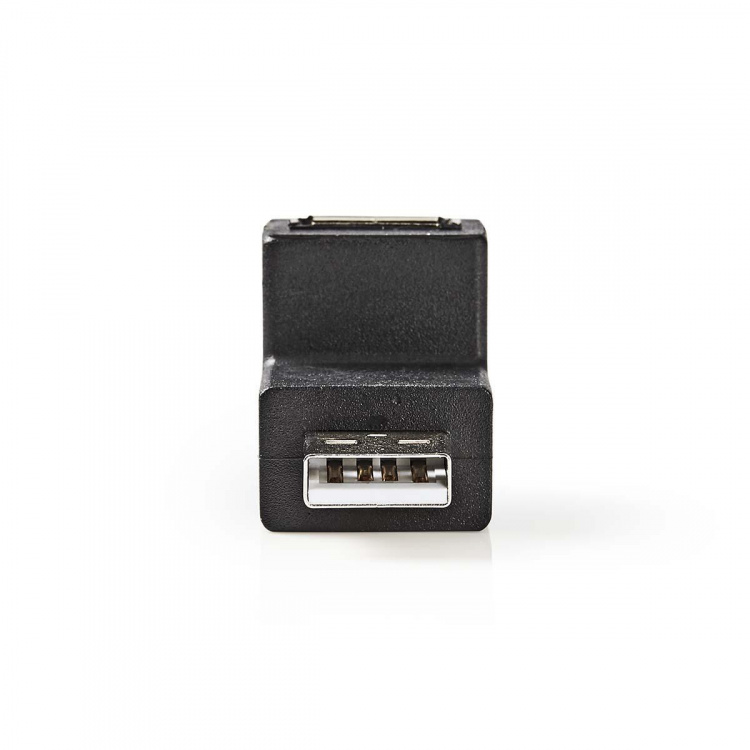 Nedis USB-A Adapter | USB 2.0 | USB-A Male | USB-A Female | 480 Mbps | Round | Nickel Plated | PVC | Black | Box