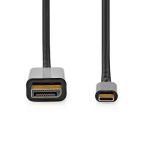 Nedis USB Adapter | USB 3.2 Gen 1 | USB-C™ Male | DisplayPort Male | 2.00 m | Round | Gold Plated | PVC | Black | Envelope