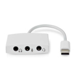 Nedis USB-C™ Adapter | USB 2.0 | USB-C™ Male | 3.5 mm Female | 0.10 m | Round | Nickel Plated | ABS/PVC | White | Box Nedis USB-C™ Adapter | USB 2.0 | USB-C™ Male | 3.5 mm Female | 0.10 m | Round | Nickel Plated | ABS/PVC | White | Box