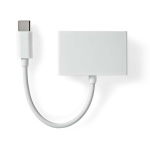 Nedis USB-C™ Adapter | USB 2.0 | USB-C™ Male | 3.5 mm Female | 0.10 m | Round | Nickel Plated | ABS/PVC | White | Box Nedis USB-C™ Adapter | USB 2.0 | USB-C™ Male | 3.5 mm Female | 0.10 m | Round | Nickel Plated | ABS/PVC | White | Box