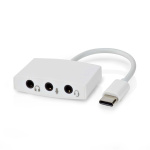 Nedis USB-C™ Adapter | USB 2.0 | USB-C™ Male | 3.5 mm Female | 0.10 m | Round | Nickel Plated | ABS/PVC | White | Box Nedis USB-C™ Adapter | USB 2.0 | USB-C™ Male | 3.5 mm Female | 0.10 m | Round | Nickel Plated | ABS/PVC | White | Box