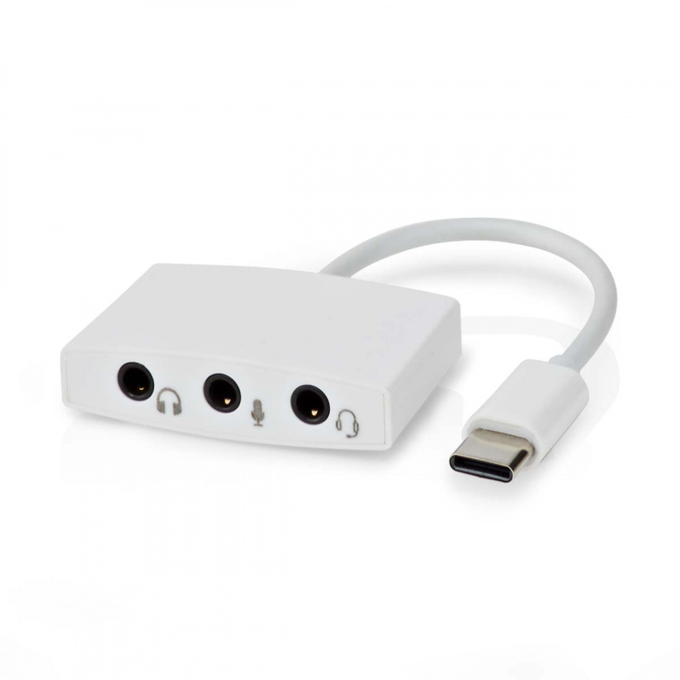 Nedis USB-C™ Adapter | USB 2.0 | USB-C™ Male | 3.5 mm Female | 0.10 m | Round | Nickel Plated | ABS/PVC | White | Box Nedis USB-C™ Adapter | USB 2.0 | USB-C™ Male | 3.5 mm Female | 0.10 m | Round | Nickel Plated | ABS/PVC | White | Box