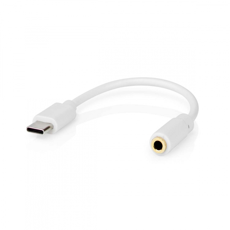 Nedis USB Adapter | USB 2.0 | USB-C™ Male | 3.5 mm Female | 0.10 m | Round | Nickel Plated | PVC | White | Box Nedis USB Adapter | USB 2.0 | USB-C™ Male | 3.5 mm Female | 0.10 m | Round | Nickel Plated | PVC | White | Box
