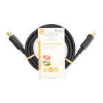 Nedis DisplayPort Cable | DisplayPort Male | DisplayPort Male | 4K@60Hz | Gold Plated | 2.00 m | Round | PVC | Black | Label Nedis DisplayPort Cable | DisplayPort Male | DisplayPort Male | 4K@60Hz | Gold Plated | 2.00 m | Round | PVC | Black | Label