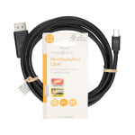 Nedis Mini DisplayPort Cable | DisplayPort 1.2 | Mini DisplayPort Male | DisplayPort Male | 21.6 Gbps | Nickel Plated | 2.00 m | Round | PVC | Black | Label Nedis Mini DisplayPort Cable | DisplayPort 1.2 | Mini DisplayPort Male | DisplayPort Male | 21.6 Gbps | Nickel Plated | 2.00 m | Round | PVC | Black | Label