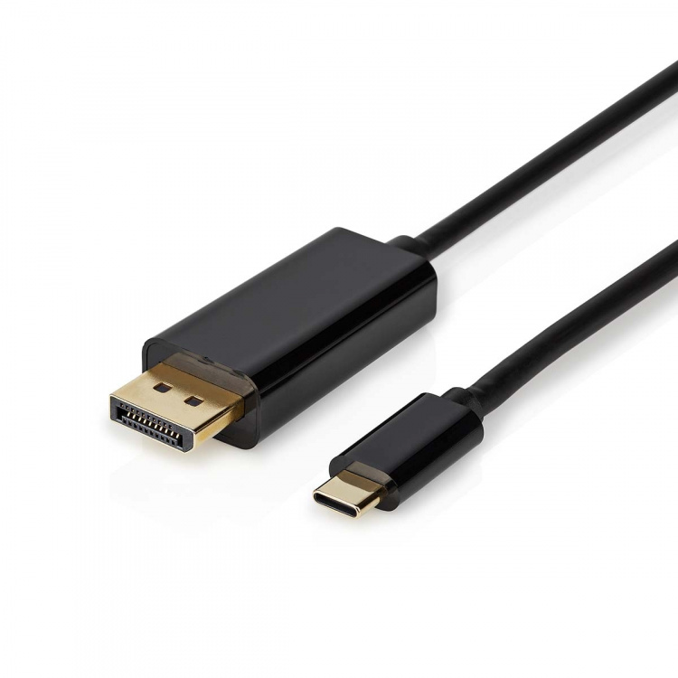 Nedis USB-C™ Adapter | USB 3.2 Gen 1 | USB-C™ Male | DisplayPort Male | 4K@60Hz | 2.00 m | Round | Gold Plated | PVC | Black | Label Nedis USB-C™ Adapter | USB 3.2 Gen 1 | USB-C™ Male | DisplayPort Male | 4K@60Hz | 2.00 m | Round | Gold Plated | PVC | Black | Label