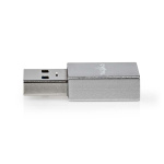 Nedis USB Adapter | USB 3.2 Gen 1 | USB-A Male | USB-C™ Female | 5 Gbps | Nickel Plated | Silver | Cover Window Box