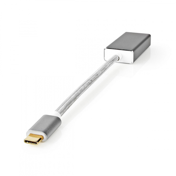 Nedis USB Adapter | USB 3.2 Gen 1 | USB-C™ Male | DisplayPort Female | 0.20 m | Round | Gold Plated | Braided / Nylon | Silver | Cover Window Box Nedis USB Adapter | USB 3.2 Gen 1 | USB-C™ Male | DisplayPort Female | 0.20 m | Round | Gold Plated | Braided / Nylon | Silver | Cover Window Box