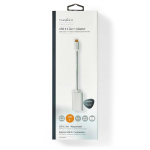 Nedis USB Adapter | USB 3.2 Gen 1 | USB-C™ Male | DisplayPort Female / USB-C™ Female | Power delivery | 0.20 m | Round | Gold Plated | Braided / Nylon | Silver | Cover Window Box