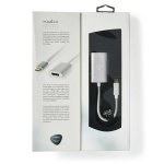 Nedis USB Adapter | USB 3.2 Gen 1 | USB-C™ Male | DisplayPort Female / USB-C™ Female | Power delivery | 0.20 m | Round | Gold Plated | Braided / Nylon | Silver | Cover Window Box