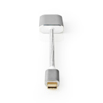 Nedis USB Adapter | USB 3.2 Gen 1 | USB-C™ Male | Mini DisplayPort Female | Power delivery | 0.20 m | Round | Gold Plated | Braided / Nylon | Silver | Cover Window Box