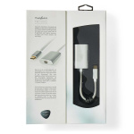 Nedis USB Adapter | USB 3.2 Gen 1 | USB-C™ Male | Mini DisplayPort Female | Power delivery | 0.20 m | Round | Gold Plated | Braided / Nylon | Silver | Cover Window Box