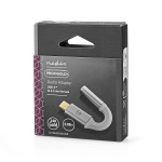 Nedis USB Adapter | USB 2.0 | USB-C™ Male | 3.5 mm Female | 0.08 m | Round | Gold Plated | Braided / Nylon | Silver / White | Cover Window Box Nedis USB Adapter | USB 2.0 | USB-C™ Male | 3.5 mm Female | 0.08 m | Round | Gold Plated | Braided / Nylon | Silver / White | Cover Window Box