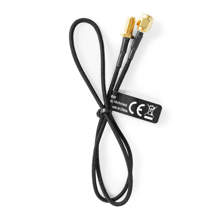 Nedis SMA Cable | SMA Female | SMA Male | Gold Plated | 50 Ohm | Single Shielded | 0.50 m | Round | Braided | Black | Box Nedis SMA Cable | SMA Female | SMA Male | Gold Plated | 50 Ohm | Single Shielded | 0.50 m | Round | Braided | Black | Box