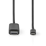Nedis USB-C™ Adapter | USB 3.2 Gen 1 | USB-C™ Male | HDMI™ Connector | 4K@60Hz | 2.00 m | Round | Nickel Plated | PVC | Black | Label Nedis USB-C™ Adapter | USB 3.2 Gen 1 | USB-C™ Male | HDMI™ Connector | 4K@60Hz | 2.00 m | Round | Nickel Plated | PVC | Black | Label