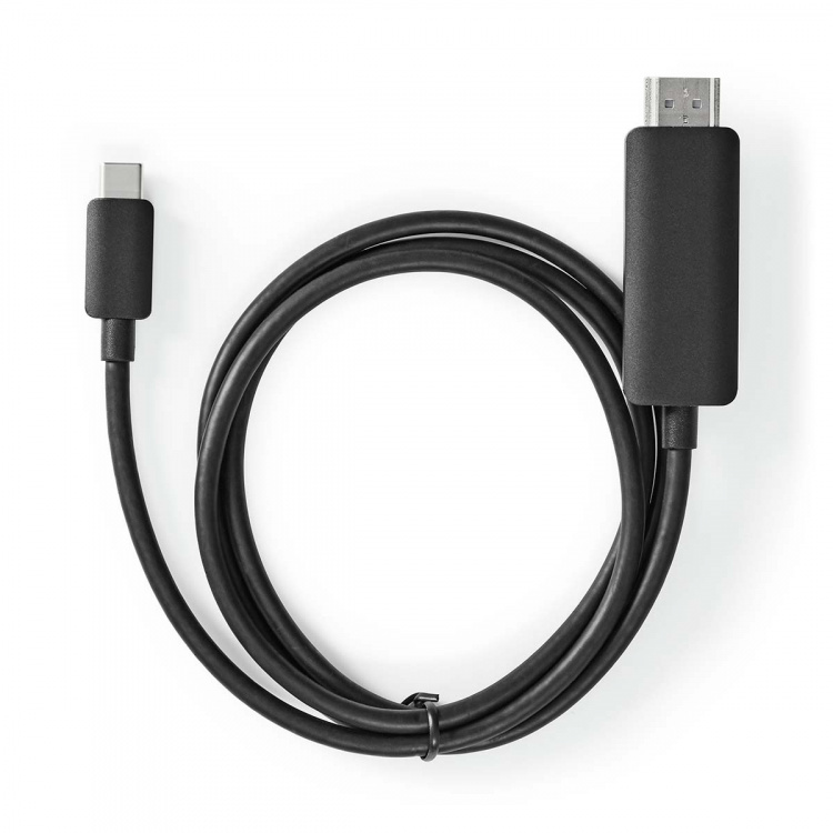 Nedis USB-C™ Adapter | USB 3.2 Gen 1 | USB-C™ Male | HDMI™ Connector | 4K@60Hz | 2.00 m | Round | Nickel Plated | PVC | Black | Label Nedis USB-C™ Adapter | USB 3.2 Gen 1 | USB-C™ Male | HDMI™ Connector | 4K@60Hz | 2.00 m | Round | Nickel Plated | PVC | Black | Label