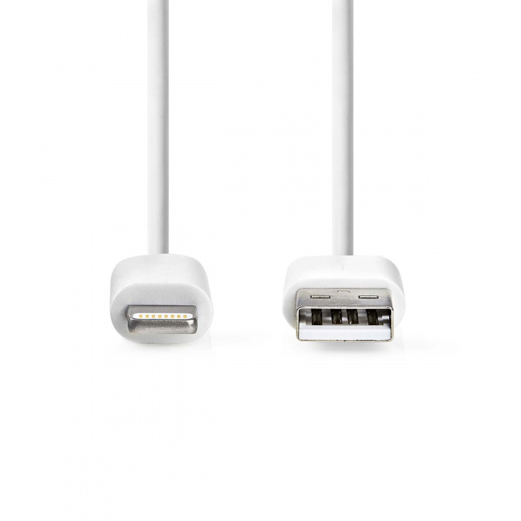 Nedis Lightning Cable | USB 2.0 | Apple Lightning 8-Pin | USB-A Male | 480 Mbps | Nickel Plated | 3.00 m | Round | PVC | White | Label Nedis Lightning Cable | USB 2.0 | Apple Lightning 8-Pin | USB-A Male | 480 Mbps | Nickel Plated | 3.00 m | Round | PVC | White | Label