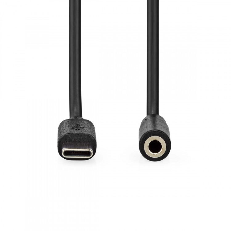 Nedis USB-C™ Adapter | USB 2.0 | USB-C™ Male | 3.5 mm Female | 1.00 m | Round | Nickel Plated | PVC | Black | Label