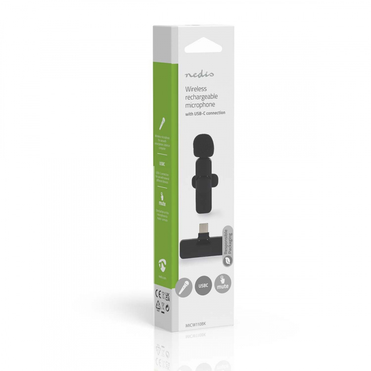 Nedis Microphone | Used for: Notebook / Smartphone / Tablet | USB Type-C™ / Wireless | USB-C™ Female | On/Off switch