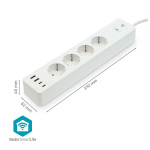 Nedis SmartLife Power Strip | 2x USB-A / 2x USB-C™ / 4x plug with earth contact (CEE 7/3) | 16 A | 3680 W | 2.00 m | 0 - 55 °C | Android™ / IOS | White Nedis SmartLife Power Strip | 2x USB-A / 2x USB-C™ / 4x plug with earth contact (CEE 7/3) | 16 A | 3680 W | 2.00 m | 0 - 55 °C | Android™ / IOS | White