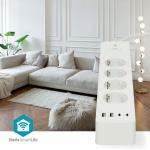 Nedis SmartLife Power Strip | 2x USB-A / 2x USB-C™ / 4x plug with earth contact (CEE 7/3) | 16 A | 3680 W | 2.00 m | 0 - 55 °C | Android™ / IOS | White Nedis SmartLife Power Strip | 2x USB-A / 2x USB-C™ / 4x plug with earth contact (CEE 7/3) | 16 A | 3680 W | 2.00 m | 0 - 55 °C | Android™ / IOS | White
